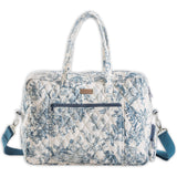 Maison d' Hermine Weekend Duffel Bags for Women Cotton Quilted Overnight Luggage Weekend Bag for Men Gym Sports Gifts Travel Business Travellers Trip Mothers Day Gifts - The Miller - Blue