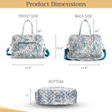 Maison d' Hermine Weekend Duffel Bags for Women Cotton Quilted Overnight Luggage Weekend Bag for Men Gym Sports Gifts Travel Business Travellers Trip Mothers Day Gifts - The Miller - Blue