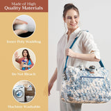 Maison d' Hermine Weekend Duffel Bags for Women Cotton Quilted Overnight Luggage Weekend Bag for Men Gym Sports Gifts Travel Business Travellers Trip Mothers Day Gifts - The Miller - Blue