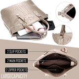Makcr Joacbv Crocodile Leather Tote Purse for Women Large Capacity Satchel Handbag with Strap Crossbody Bag for Work & Travel
