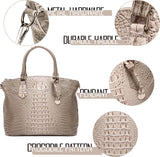 Makcr Joacbv Crocodile Leather Tote Purse for Women Large Capacity Satchel Handbag with Strap Crossbody Bag for Work & Travel