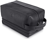 MAKE LIFE EXCLUSIVE Mens Leather Toiletry Bag – Travel Dopp Kit, Shaving Bag, Grooming & Hygiene Organizer, Leather Toiletry Bag for Men, Gift for Him