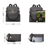 Makes Backpack Purse for Women PU Leather Travel Satchel Handbag Convertible Design Bag with Purse 2 Piece