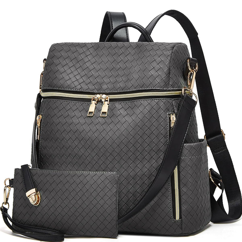Makes Backpack Purse for Women PU Leather Travel Satchel Handbag Convertible Design Bag with Purse 2 Piece