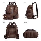 Makes Backpack Purse for Women PU Leather Travel Satchel Handbag Convertible Design Bag with Purse 2 Piece