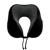 Makimoo Memory Foam Travel Pillow, Neck Pillow with 360 - Degree Head Support, Comfortable Ideal for Sleeping on Airplane, Car, Train, Bus and Home Use, Comes with Storage Bag (Black)