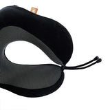Makimoo Memory Foam Travel Pillow, Neck Pillow with 360 - Degree Head Support, Comfortable Ideal for Sleeping on Airplane, Car, Train, Bus and Home Use, Comes with Storage Bag (Black)