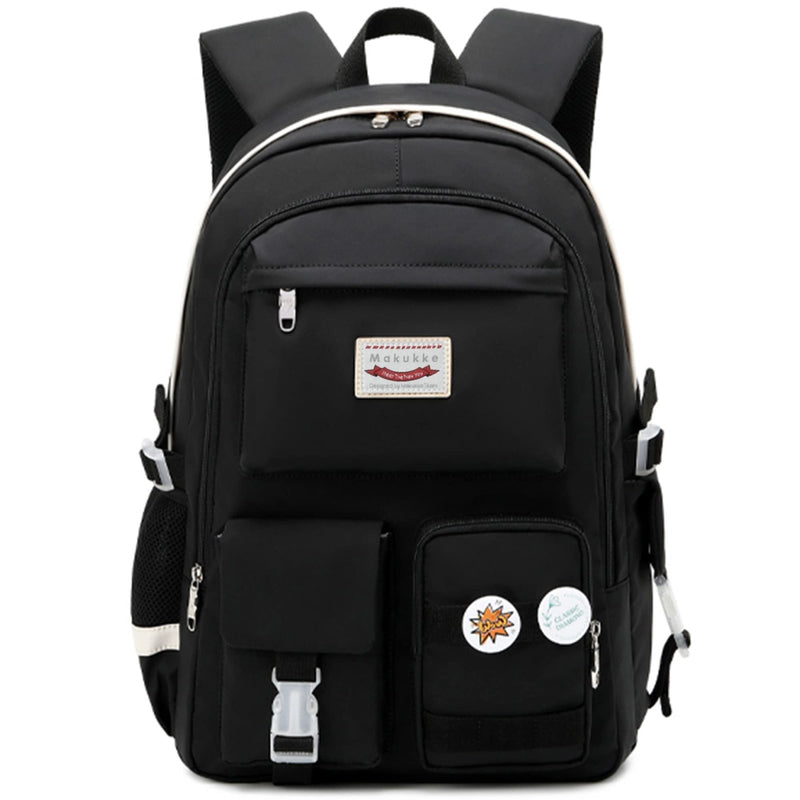 Makukke School Backpacks for Teen Girls - Laptop Backpacks 15.6 Inch College Cute Bookbag Anti Theft Women Casual Daypack,Black