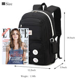Makukke School Backpacks for Teen Girls - Laptop Backpacks 15.6 Inch College Cute Bookbag Anti Theft Women Casual Daypack,Black