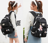 Makukke School Backpacks for Teen Girls - Laptop Backpacks 15.6 Inch College Cute Bookbag Anti Theft Women Casual Daypack,Black