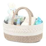 Maliton Diaper Caddy Organizer for Baby, Cotton Rope Baby Gift Basket, Portable Diaper Organizer for changing table, Nursery Storage Organizer, Shower Gifts for Newborn,baby essentials