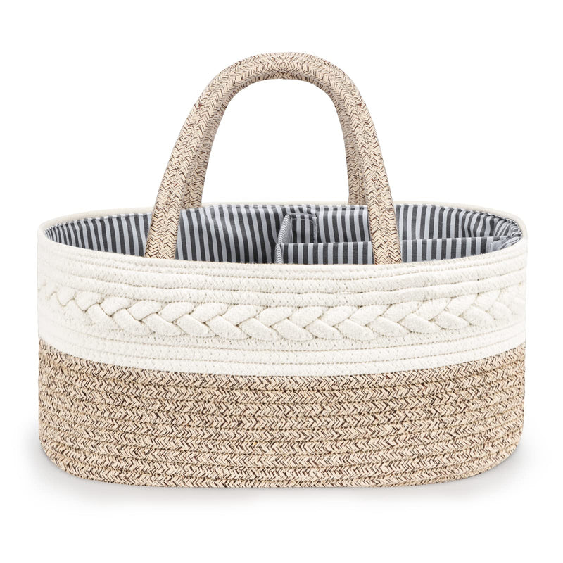 Maliton Diaper Caddy Organizer for Baby, Cotton Rope Baby Gift Basket, Portable Diaper Organizer for changing table, Nursery Storage Organizer, Shower Gifts for Newborn,baby essentials
