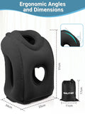 Maliton Inflatable Travel Pillow for Airplane Comfortable Sleeping to Relieve Neck and Shoulder Pain, Support Head Inflatable Pillow for Long Flights, Used for Airplanes, Cars, Trains, Office(Black)
