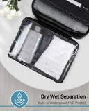 Maliton Toiletry Bag for Men & Women Travel Toiletry Bag Hanging Toiletry Bag Hygiene Organizer with 4 Compartments Waterproof Bathroom Shower Bag Large Toiletries Travel Bag(Black)