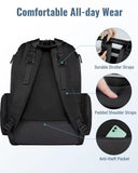 Mancro Diaper Bag Backpack, Multifunctional Dad Diaper Bag with 2 Side Insulated Pockets, Travel Water Resistant Baby Diaper Backpack for Men Women with Stroller Straps, Black