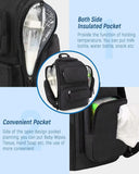 Mancro Diaper Bag Backpack, Multifunctional Dad Diaper Bag with 2 Side Insulated Pockets, Travel Water Resistant Baby Diaper Backpack for Men Women with Stroller Straps, Black