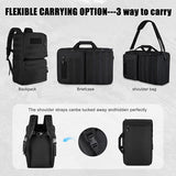 MANETTA 3-in-1 Laptop Briefcase for Men, 15.6 Inch Convertible Work Bag with Shoulder Strap, Water-Resistant Business Travel Backpack for Office and Commute