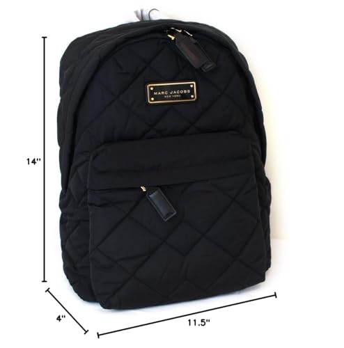 MARC JACOBS black quilted backpack M0011321, 11.5" (L) x 14" (H) x 4" (W)