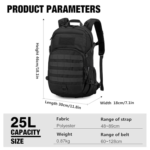Mardingtop 25L Small Tactical Backpack +Molle Admin Tactical Pouch