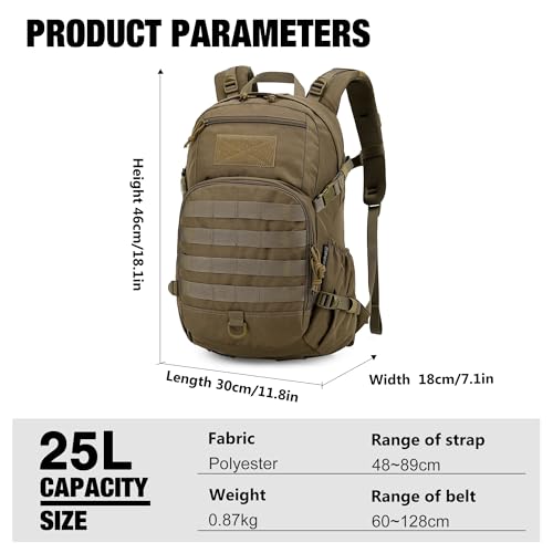 Mardingtop 25L Small Tactical Backpack +Molle Admin Tactical Pouch