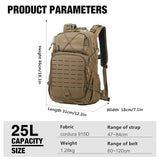 Mardingtop 25L Tactical Military Cordura Backpack for Men with 2.5 Liter Hydration Bladder