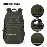 Mardingtop 28L Tactical Backpack for Men, Molle Military Rucksack Daypack with YKK zippers for Hiking Travel Camping