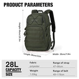 Mardingtop 28L Tactical Backpack for Men, Molle Military Rucksack Daypack with YKK zippers for Hiking Travel Camping