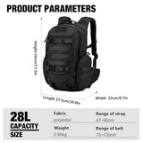 Mardingtop 28L Tactical Backpack for Men with 2.5 Liter Hydration Bladder for Hiking Camping
