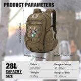 Mardingtop 28L Tactical Backpack for Men with Loop and Hook Patch, Molle EDC Motorcycle Backpacking Backpack for Hiking,Camping