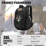 Mardingtop 28L Tactical Backpack for Men with Loop and Hook Patch, Molle EDC Motorcycle Backpacking Backpack for Hiking,Camping