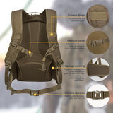 Mardingtop 28L Tactical Backpack for Men with Loop and Hook Patch, Molle EDC Motorcycle Backpacking Backpack for Hiking,Camping