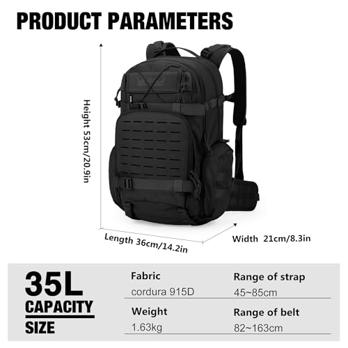 Mardingtop 35L Molle Tactical Military Backpack with Hydration Bladder for Men