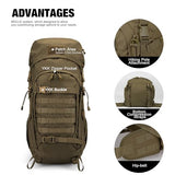 Mardingtop 50L Hiking Backpacking Backpack with 2.5 Liter Hydration Bladder