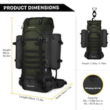 Mardingtop 65L+10L Internal Frame Backpack for Hiking,Camping,Hunting,Backpacking Backpack with Rain Cover