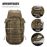 Mardingtop 70L Internal Frame Backpack + 2.5L Hydration Bladder