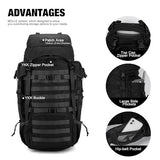 Mardingtop 70L Internal Frame Backpack with Molle Tactical Admin Pouch Utility EDC Tool Pouch