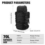 Mardingtop 70L Internal Frame Backpack with Molle Tactical Admin Pouch Utility EDC Tool Pouch