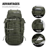 Mardingtop 70L Military Internal Frame Backpack for Hunting,Camping,Hiking Rucksack Backpacking Backpack with Rain Cover