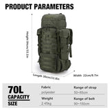 Mardingtop 70L Military Internal Frame Backpack for Hunting,Camping,Hiking Rucksack Backpacking Backpack with Rain Cover