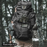 Mardingtop 75L Molle Hiking Internal Frame Backpacks with Rain Cover for Camping,Backpacking,Travelling(Black)