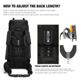 Mardingtop 75L Molle Hiking Internal Frame Backpacks with Rain Cover for Camping,Backpacking,Travelling(Black)