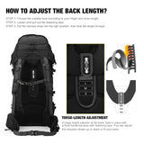 Mardingtop 90L Hiking Internal Frame Backpack with Rain Cover for Camping,Backpacking,Travelling,Hunting,Army Rucksack