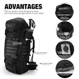 Mardingtop 90L Hiking Internal Frame Backpack with Rain Cover for Camping,Backpacking,Travelling,Hunting,Army Rucksack