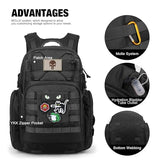 Mardingtop Military Tactical Backpack for Men 40L Molle Rucksack EDC Daypack for Hiking,Travel,Camping, Hunting(With 10Pcs Patches and 3Pcs Buckles)
