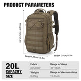 Mardingtop Small Hiking Backpack for Men 20L Military Tactical Molle Rucksack Daypack for Hiking,Travel,Camping