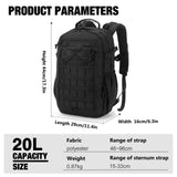 Mardingtop Small Hiking Backpack for Men 20L Military Tactical Molle Rucksack Daypack for Hiking,Travel,Camping