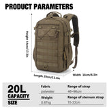Mardingtop Small Military Tactical Backpack for Men 20L Molle Rucksack EDC Daypack for Hiking,Travel,Camping, Hunting