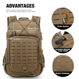 Mardingtop Small Military Tactical Backpack for Men,25L Molle Cordura Backpack for Hiking,Camping,Rucking