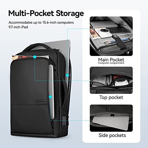 MARK RYDEN Slim Laptop Backpack for Men, 15.6 Inch Professional Waterproof Business Backpack with USB Port, 3-in-1 Work Backpack for Commuting, Office, and Daily Use