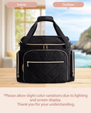 Marscamd Rolling Teacher Bag with 15.6" Laptop Compartment, Wheeled Work Briefcase Tote with Detachable Trolley for Women, Black